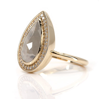 Amelie Grey Rose Cut Diamond Ring