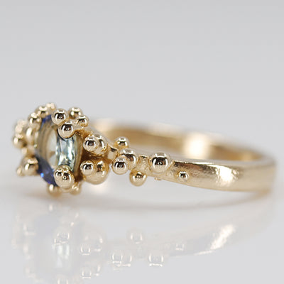 Blue Striped Sapphire Baleal Ring
