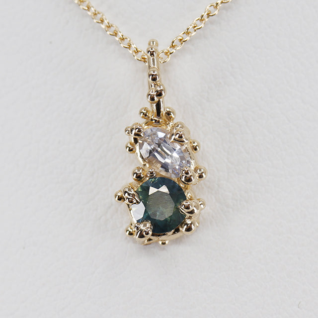 Blue and White Sapphire Pendant